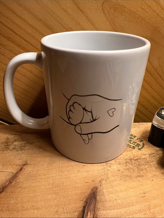 Other - Paw in Hand with Heart Near or Far Love Remains Wherever You Are pet loss Mug